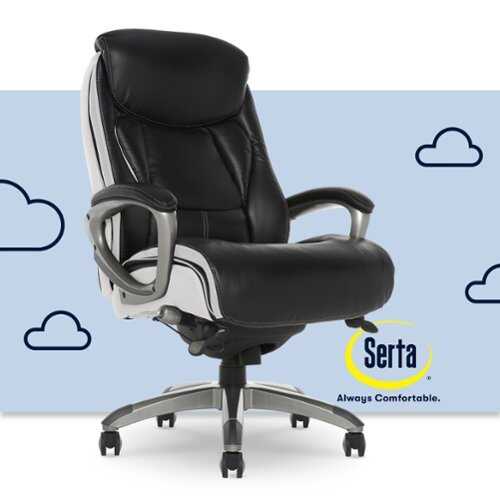 Rent to own Serta - Lautner Executive Office Chair - Black with White Mesh Accents