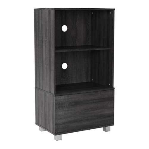 Rent to own CorLiving - Classic Component Stand with Open and Closed Storage - Dark Grey