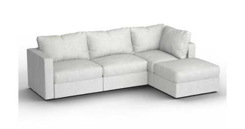 Rent to own Lovesac - 4 Seats (1 Storage) + 5 Sides Corded Velvet Sactional & Standard Foam - Sky Grey