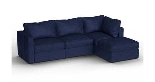 Rent to own Lovesac - 4 Seats (1 Storage) + 5 Sides Corded Velvet Sactional & Standard Foam - Sapphire Navy
