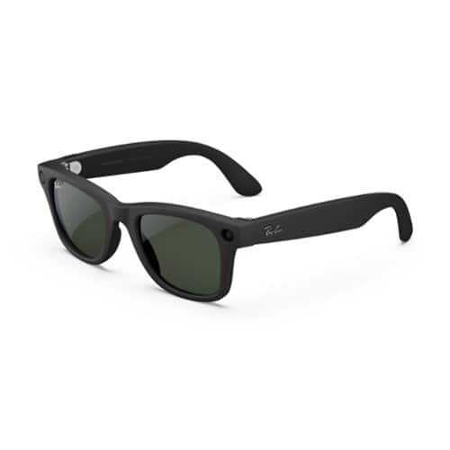 Rent to own Ray-Ban Meta - Meta Wayfarer Large Smart Glasses with Meta Ai, Audio, Photo, Video Compatibility - Clear to Green Transitions Lenses - Matte Black