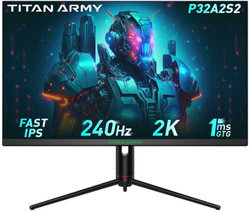 Rent to own Titan-army - P32A2S2 32” Gaming Monitor, IPS 1ms GTG 240Hz 2K QHD FreeSync 97% DCI-P3 with HDR400 (DisplayPort, HDMI) - Black