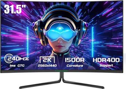 Rent to own Titan-army - C32C1S Curved 31.5” Gaming Monitor, IPS 1ms 240Hz 2K QHD FreeSync 95% DCI-P3 with HDR400 (DisplayPort, HDMI) - Black