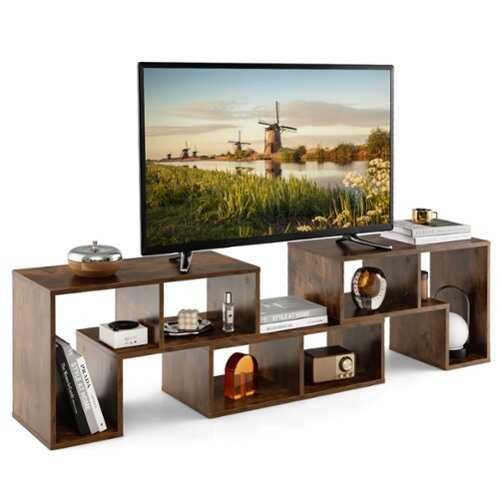 Rent to own Costway - 3 Pieces TV Console Stand Modern Entertainment Center Storage Bookcase Brown - Brown