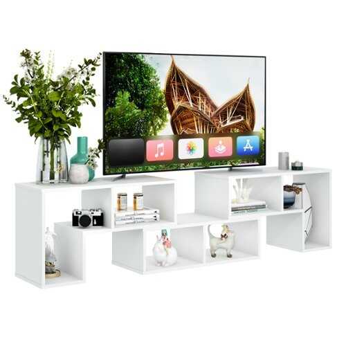 Rent to own Costway - 3 Pcs TV Stand for TV's up To 65" Console Entertainment Center Bookcase Shelves White - White