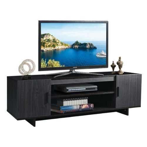 Rent to own Costway - Modern TV Stand Media Entertainment Center for TV's up To 65'' w/Storage Cabinet - Black