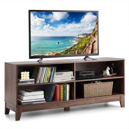 Rent to own Costway - 58'' Modern Wood TV Stand Console Storage Entertainment Media Center  Walnut - Walnut