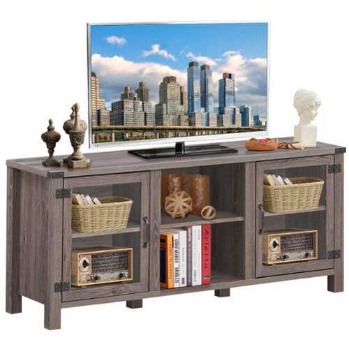 Rent to own Costway - TV Stand Entertainment Center for TV's up to 65'' w/ Storage Cabinets Deep Taupe - Deep Taupe