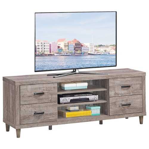 Rent to own Costway - TV Stand Entertainment Center Hold up to 65'' TV with Storage Shelves & 4 Drawers - Brown