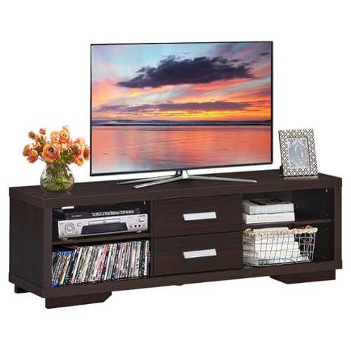 Rent to own Costway - TV Stand Entertainment Center Hold up to 65'' TV with Storage Shelves & Drawers - Brown