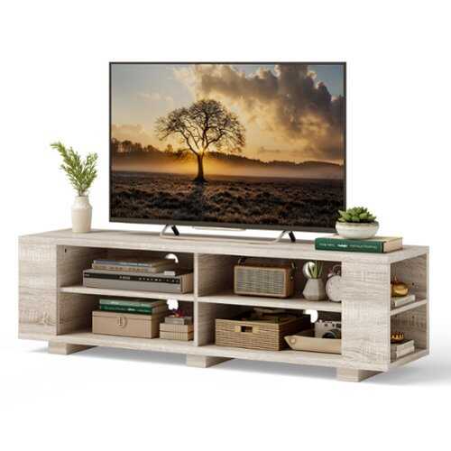 Rent to own Costway - TV Stand Entertainment Media Center Console For TV's up to 65'' w/Storage Shelves - Oak