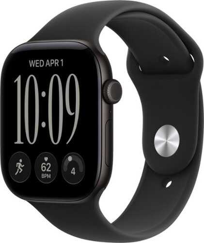 Rent to own Apple Watch Series 12 (GPS + Cellular) 46mm Aluminum Case with Black Sport Band - M/L - Black - (2026)