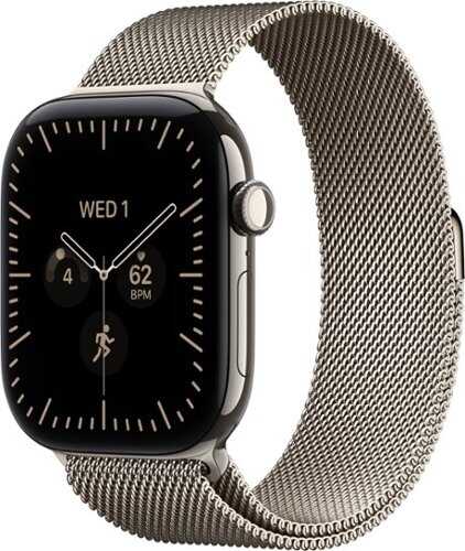 Rent to own Apple Watch Series 12 (GPS + Cellular) 46mm Titanium Case with Natural Milanese Loop - M/L - Natural - (2026)