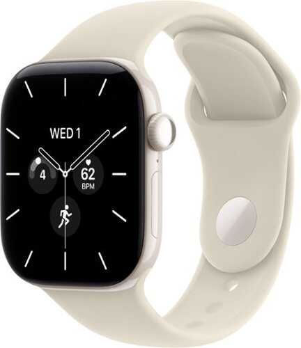 Rent to own Apple Watch Series 12 (GPS + Cellular) 42mm Ceramic Case with Sand Sport Band - S/M - Pearl White - (2026)