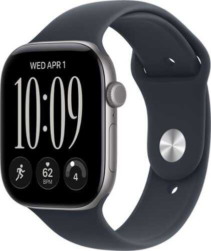 Rent to own Apple Watch Series 12 (GPS + Cellular) 46mm Aluminum Case with Navy Blue Sport Band - M/L - Space Gray (AT&T) - (2026)