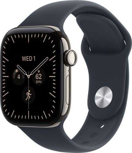 Rent to own Apple Watch Series 12 (GPS + Cellular) 42mm Titanium Case with Navy Blue Sport Band - M/L - Natural (AT&T) - (2026)