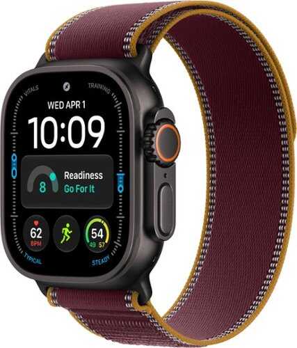 Rent to own Apple Watch Ultra 4 (GPS + Cellular) 49mm Titanium Case with Burgundy Trail Loop - S/M - Black (AT&T) - (2026)