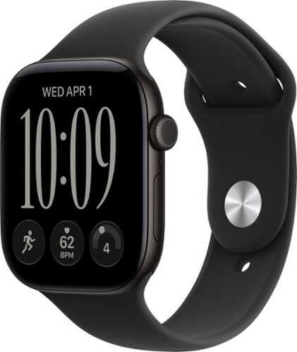 Rent to own Apple Watch Series 12 (GPS + Cellular) 46mm Aluminum Case with Black Sport Band - S/M - Black (Verizon) - (2026)