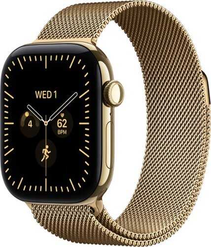 Rent to own Apple Watch Series 12 (GPS + Cellular) 42mm Titanium Case with Radiant Gold Milanese Loop - Radiant Gold (Verizon) - (2026)