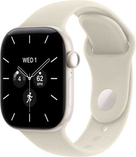 Rent to own Apple Watch Series 12 (GPS + Cellular) 42mm Ceramic Case with Sand Sport Band - S/M - Pearl White (Verizon) - (2026)