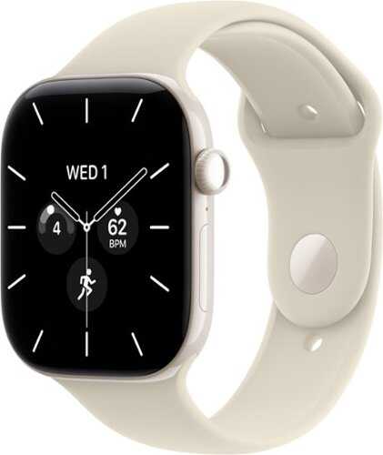 Rent to own Apple Watch Series 12 (GPS + Cellular) 46mm Ceramic Case with Sand Sport Band - S/M - Pearl White (Verizon) - (2026)