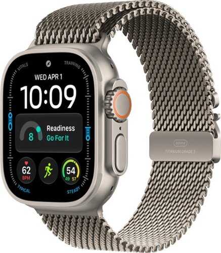 Rent to own Apple Watch Ultra 4 (GPS + Cellular) 49mm Titanium Case with Natural Titanium Milanese Loop - L - Natural (Verizon) - (2026)