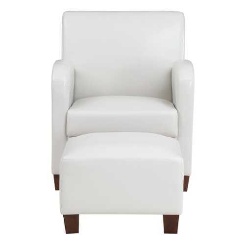 Rent to own OSP Home Furnishings - Aiden Chair & Ottoman Faux Leather - Cream
