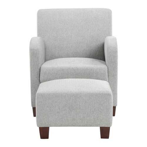 Rent to own OSP Home Furnishings - Aiden Chair & Ottoman Herringbone - Smoke