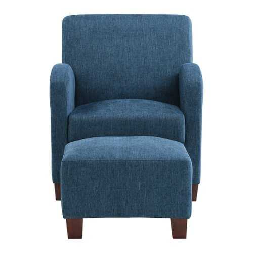 Rent to own OSP Home Furnishings - Aiden Chair & Ottoman Herringbone - Navy