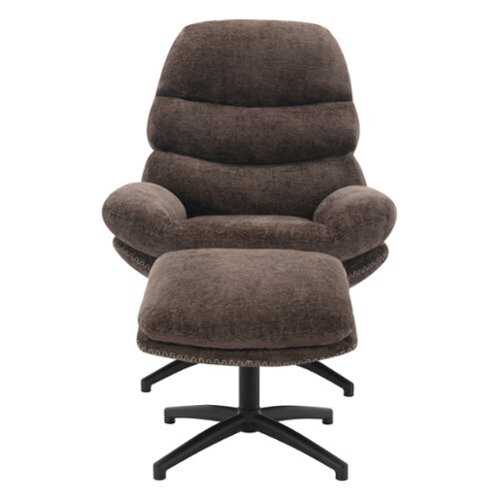 Rent to own OSP Home Furnishings - Kerry Swivel Lounge Chair & Footrest - Brown
