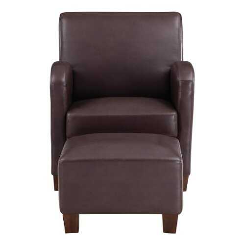 Rent to own OSP Home Furnishings - Aiden Chair & Ottoman Faux Leather - Cocoa