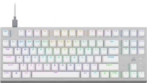 Rent to own CORSAIR - K60 PRO TKL Wired Optical-Mechanical OPX Linear Switch Gaming Keyboard with per-key RGB Backlighting - White