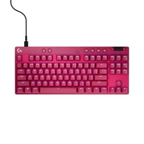 Rent to own Logitech - PRO X TKL RAPID Tenkeyless Corded Magnetic Analog Switch Gaming Keyboard with Customizable RGB Lighting - Magenta