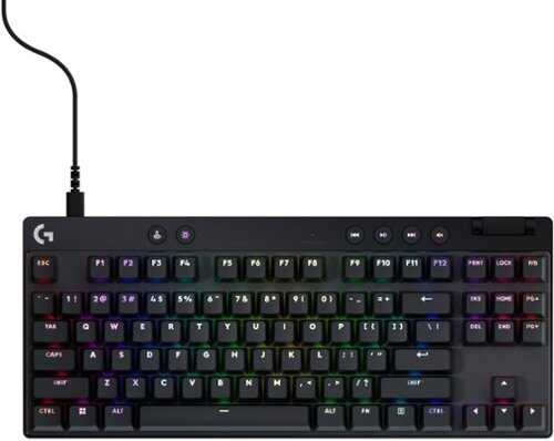 Rent to own Logitech - PRO X TKL RAPID Tenkeyless Corded Magnetic Analog Switch Gaming Keyboard with Customizable RGB Lighting - Black