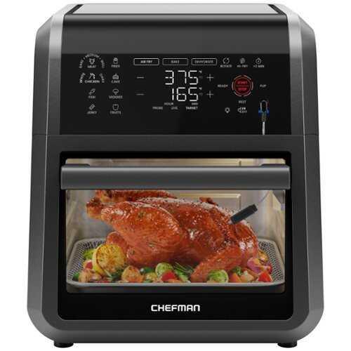 Rent to own Chefman ExacTemp 12 Quart 5-in-1 Air Fryer with Integrated Smart Thermometer, 28 Presets - Black - Black