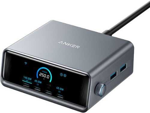 Rent to own Anker - Prime Charger (250W, 6 Ports, GaNPrime) - Silver