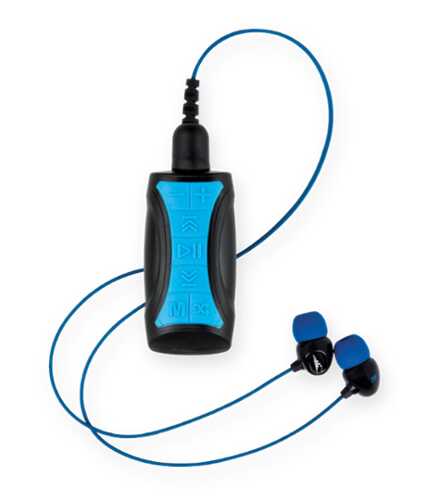 Rent to own H2O Audio - Stream 3 PRO Waterproof MP3 Player, Bluetooth & Surge S+ Short Cord Headphones - Black/Blue