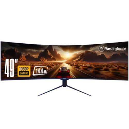 Rent to own Westinghouse - 49" Curved UltraWide QHD GamingMonitor - Black