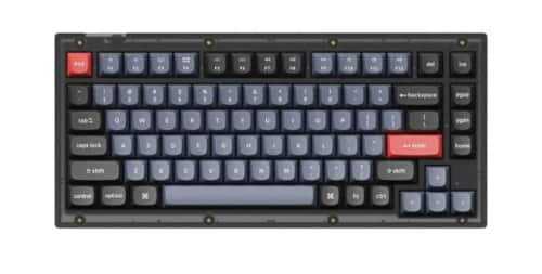 Rent to own Keychron - V1 75% Custom Wired RGB Mechanical Keyboard with Programmable QMK/VIA Hot-Swappable Brown Switch - Black