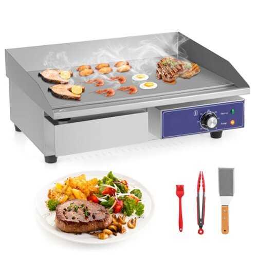 Rent to own Costway - 22'' Commercial Electric Griddle 110V 2000W Flat Top Countertop Grill 122℉-572℉ - Silver