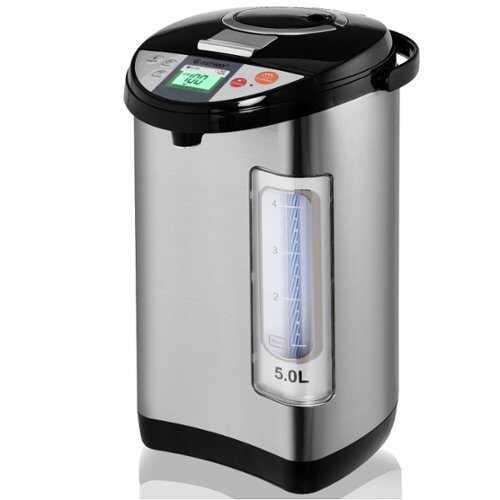 Rent to own Costway - 5-Liter LCD Water Boiler and Warmer Electric Hot Pot Kettle Hot Water Dispenser - Black/Metal Silver