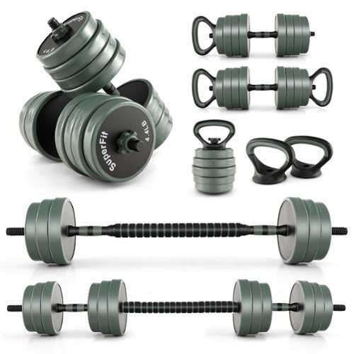 Rent to own Costway - 4 in 1 Adjustable Weight Dumbbell Set 92lbs Free Weight Set withConnector Home Gym - Black/Gray