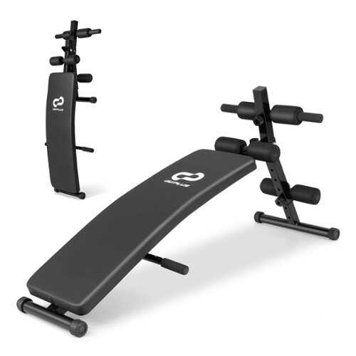 Rent to own Costway - Adjustable Decline Sit Up Bench for Exercise with High Density Foam Cushioned Seat - Black