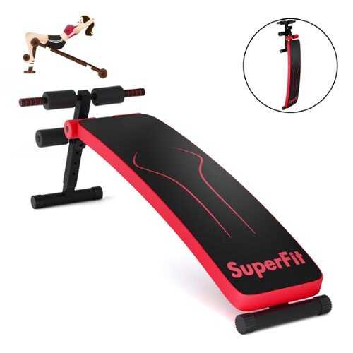 Rent to own Costway - Folding Weight Bench Adjustable Sit-up Board Workout Slant Bench - Red