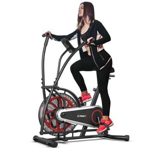 Rent to own Costway - Unlimited Resistance Airdyne Bike Fan Exercise Bike with Clear LCD Display - Black