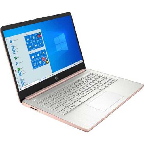 Rent to own HP - 14-dq0000 14" LCD 1366 x 768 (HD) Touch Screen Laptop - Intel Celeron with 4GB Memory - 64 GB eMMC - Pale Rose Gold, Gold