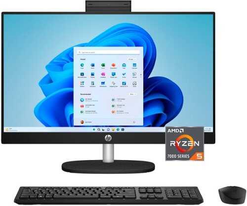 Rent to own HP - 23.8" Full HD All-in-One with Adjustable Height - AMD Ryzen 5 - 8GB Memory - 512GB SSD - Jet Black