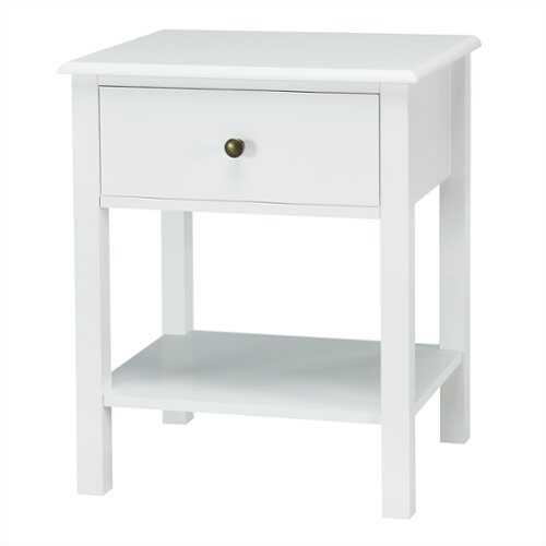 Rent to own Costway - End Table Nightstand Storage Display Drawer Shelf Beside Bedroom - White