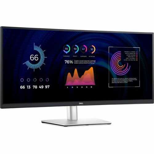 Rent to own Dell - 34.1" IPS LED Curved 60Hz Monitor (USB, HDMI) - Black, Silver, Dual Color