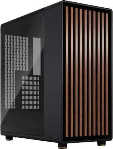 Rent to own Fractal Design - North Charcoal Black Chassis with Walnut Front and Light Tinted TG Side Panel Mid-Tower PC Case - Black